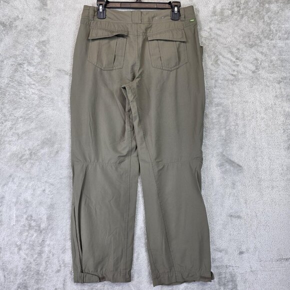REI Hiking Pants Womens Size 10 Green UPF 50+ Quick Dry Zip Ankle Drawcord Nylon - Picture 8 of 12